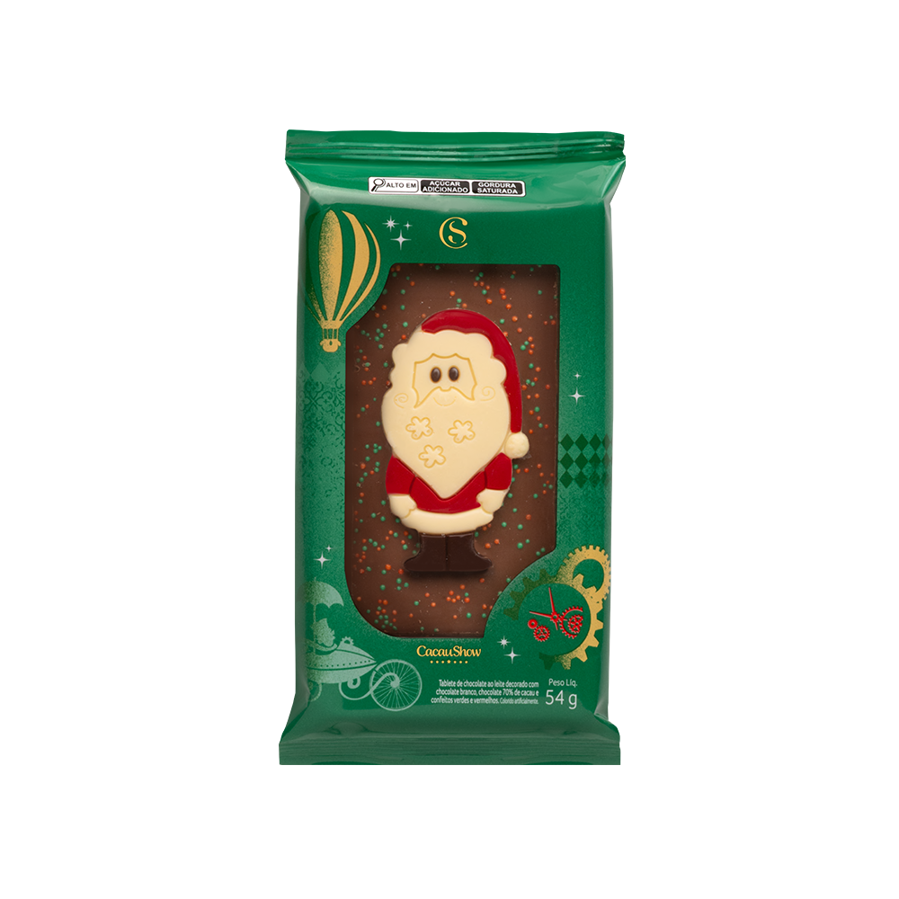 Tablete ao Leite Papai Noel de Natal 54g
