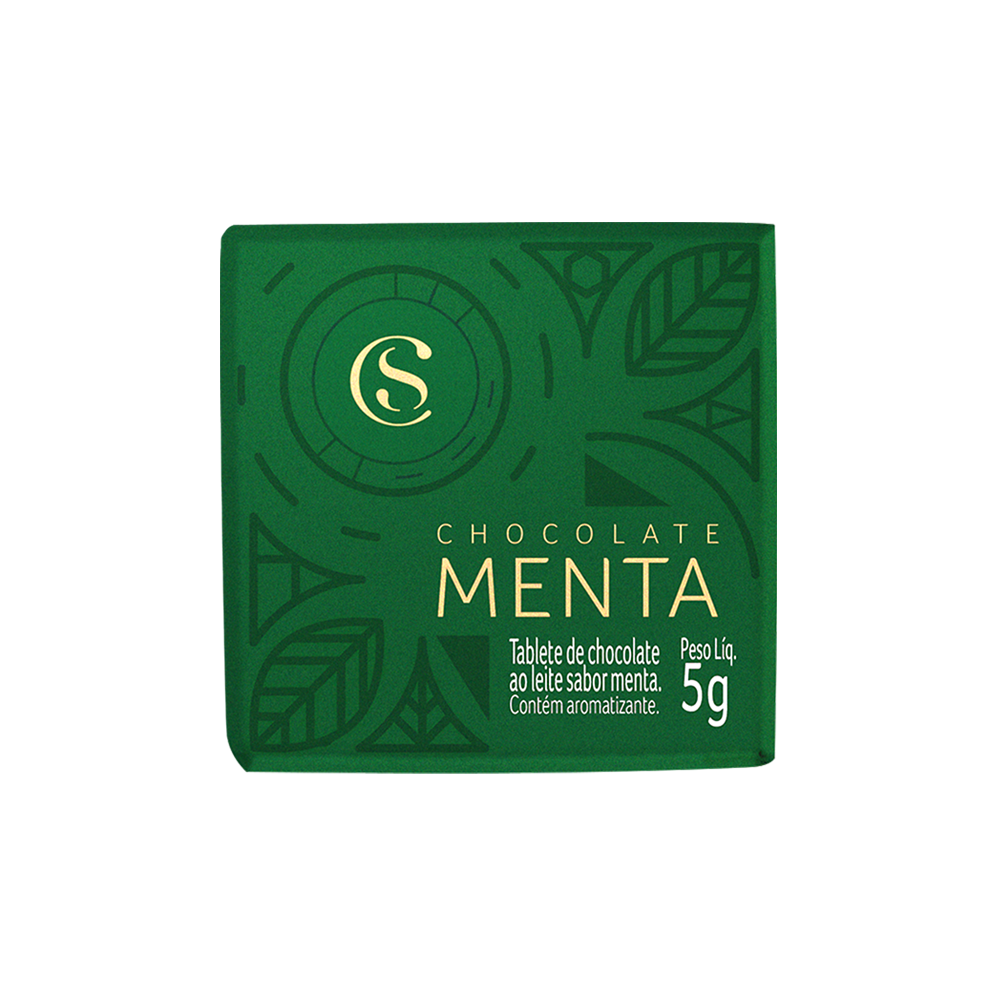 Tablete de Chocolate ao Leite e Menta 5g