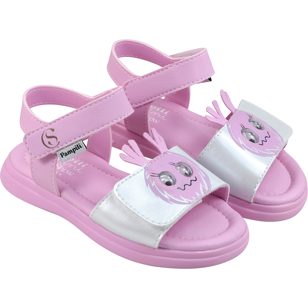 Sandália Infantil Pampili Chocomonstros Claudete Rosa