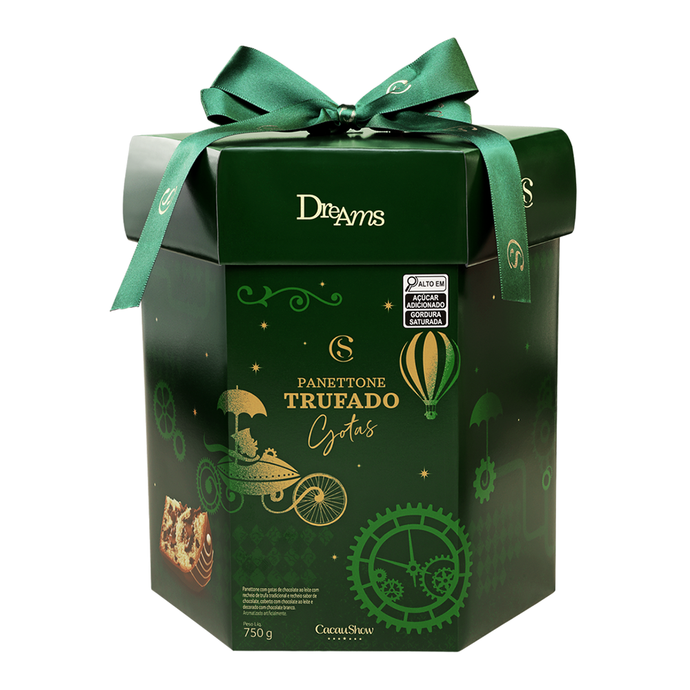 Panetone Dreams Trufado com Gotas ao Leite 750g