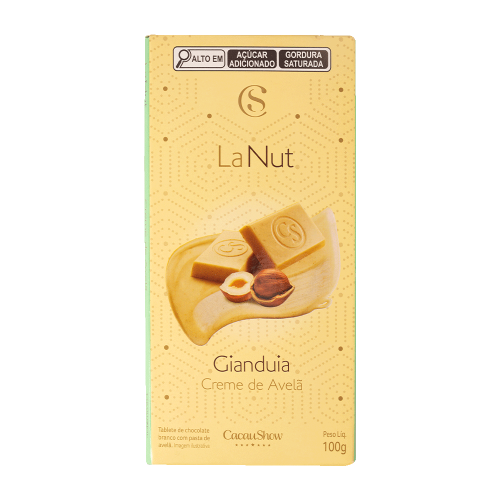 Tablete LaNut de Chocolate Branco e Avelã 100g