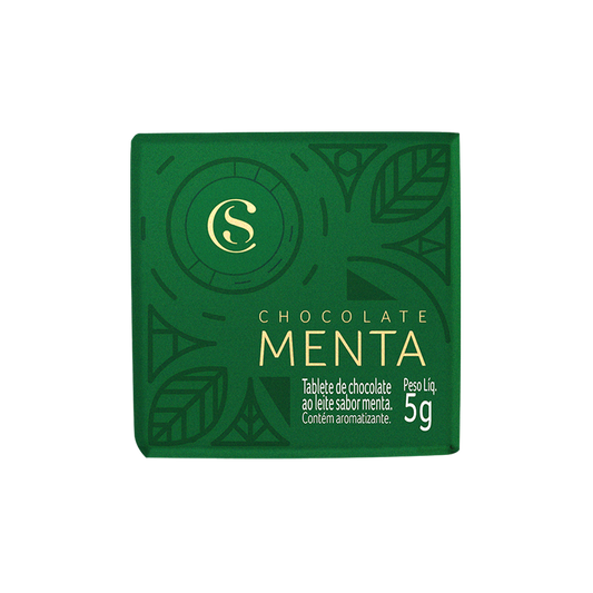 Tablete de Chocolate ao Leite e Menta 5g