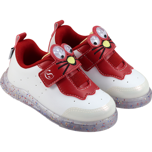 Tênis Infantil Pampili Chocomonstros Filó Branco