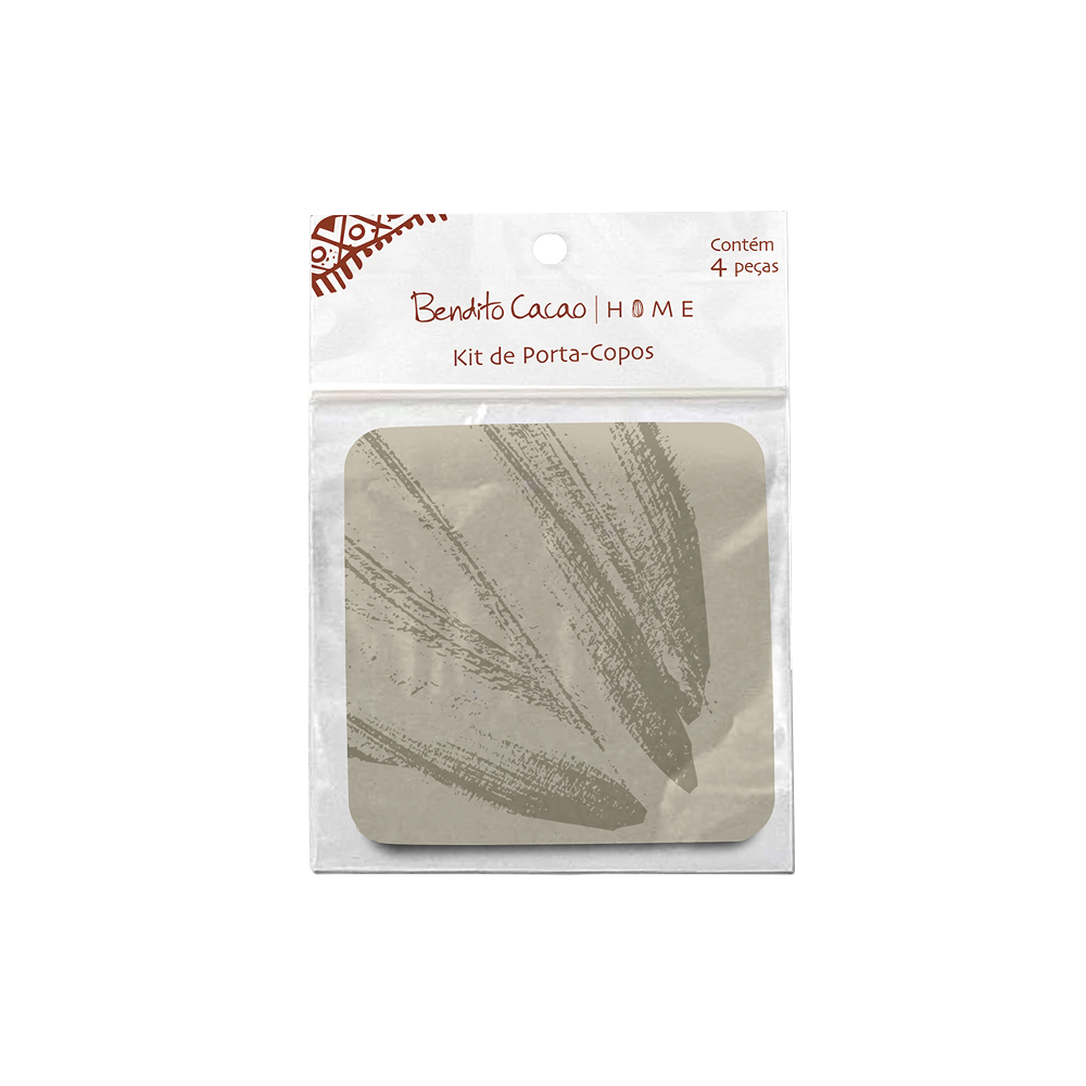 Kit 4 Porta-Copos Off White Bendito Cacao