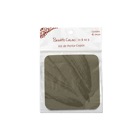 Kit 4 Porta-Copos Verde Bendito Cacao